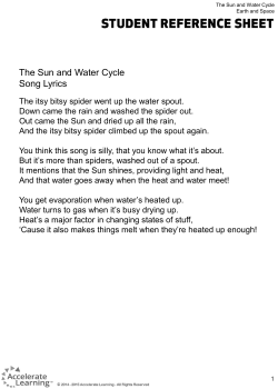 The Sun and Water Cycle Song Lyrics