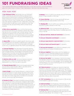 101 fundraising ideas - The Susan G. Komen 3-Day