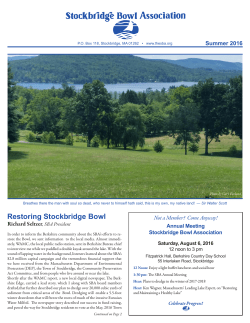SBA Summer 2016 Newsletter - The Stockbridge Bowl Association