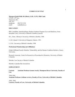curriculum vitae - Thompson Rivers University