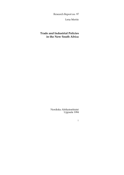 Trade and Industrial Policies in the New South Africa