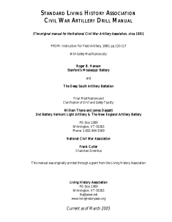 Civil War Artillery Safety Manual