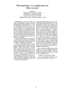 Biocomputing: An Application for Micro-arrays?