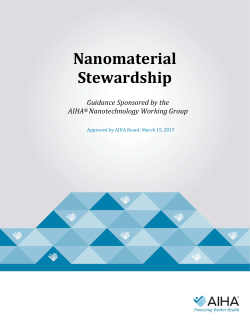 Nanomaterial Stewardship - American Industrial Hygiene Association