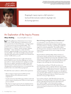 An Exploration of the Inquiry Process