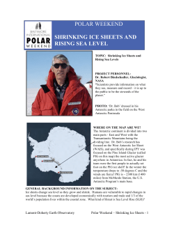 polar weekend shrinking ice sheets and rising sea level