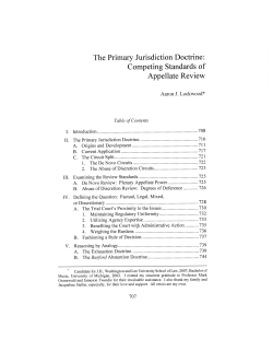 The Primary Jurisdiction Doctrine - Washington and Lee University