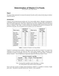 Determination of Vitamin C in Foods