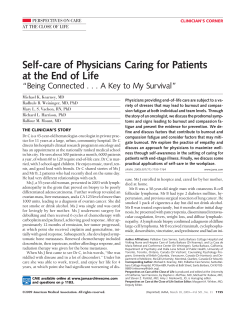 PDF - "Self-care of Physicians Caring for Patients at the End of Life"