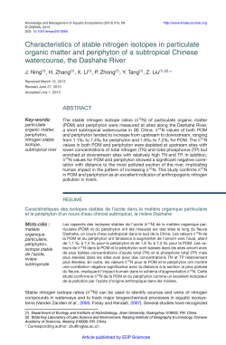Characteristics of stable nitrogen isotopes in particulate organic