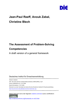 The Assessment of Problem-Solving Competencies. A draft version
