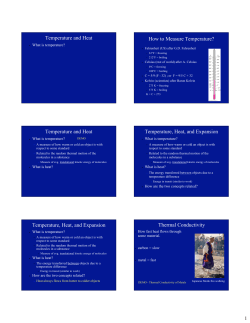 Temperature and Heat Temperature, Heat, and Expansion