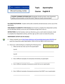 Apostrophes - El Camino College