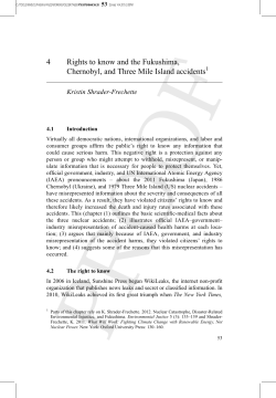 4 Rights to know and the Fukushima, Chernobyl, and Three Mile