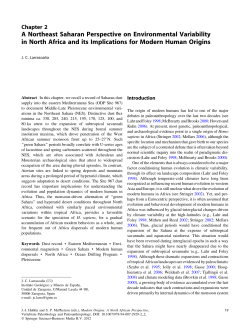 A Northeast Saharan Perspective on Environmental Variability in