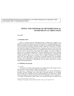 siting and exposure of meteorological instruments at urban sites