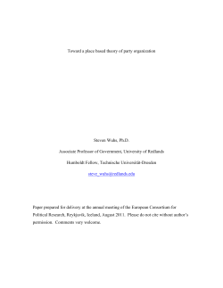 Toward a place-based theory of party organization