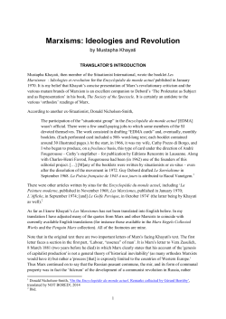 Marxisms: Ideologies and Revolution