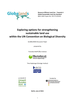 Exploring options for strengthening sustainable land use within the