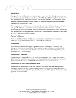 Subdivisions - New Brunswick Regional Service Commission 7