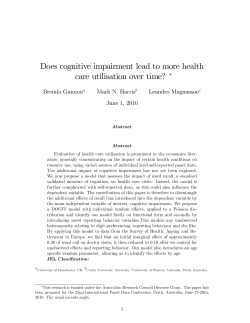 Does cognitive impairment lead to more health care utilisation over