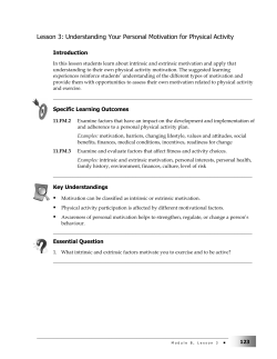 Lesson 3: Understanding Your Personal Motivation for Physical