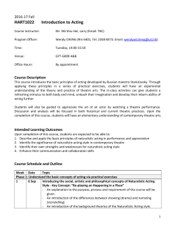 HART1022 Introduction to Acting