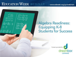 Algebra Readiness