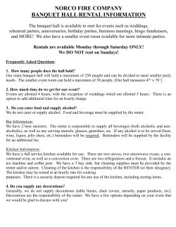 NORCO FIRE COMPANY BANQUET HALL RENTAL INFORMATION