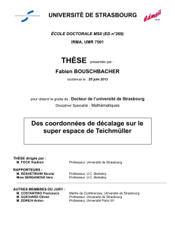 Fabien BOUSCHBACHER Des coordonnées de décalage sur le