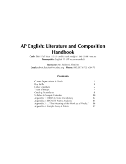 AP English: Literature and Composition Handbook