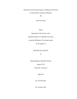 Fabrication and Characterization of Diamond Thin Films as