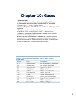 Chapter 10: Gases