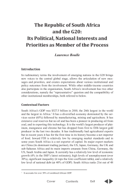 The Republic of South Africa and the G20: Its Political, National