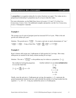 Proportional Relationships