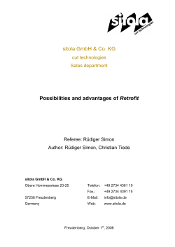 Possibilities and advantages of retrofitting