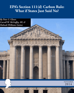 EPA`s Section 111(d) Carbon Rule: What if States Just Said No?