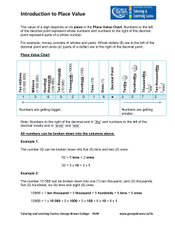 Introduction to Place Value