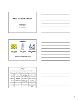 Alloys and Solid Solutions
