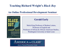 Teaching Richard Wright`s Black Boy