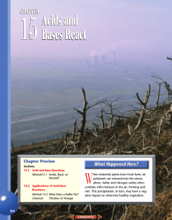 Chapter 15: Acids and Bases React