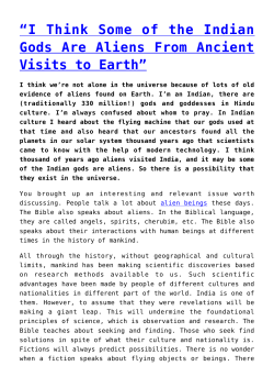 I Think Some of the Indian Gods Are Aliens From