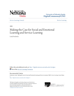 Making the Case for Social and Emotional Learning and Service