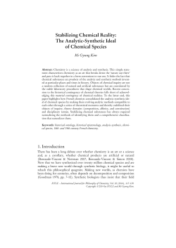 Stabilizing Chemical Reality: The Analytic-Synthetic Ideal of