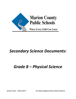 8th Grade Science - Marion County Public Schools