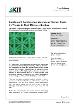 Lightweight Construction Materials of Highest Stabil