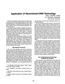 Application of Recombinant-DNA Technology