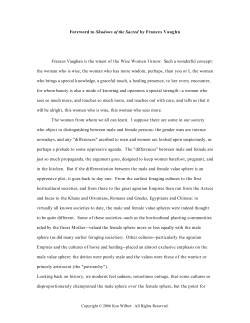 Foreword to Shadows of the Sacred by Frances