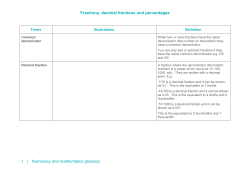 Fractions, Decimal Fractions and Percentages Glossary (final draft