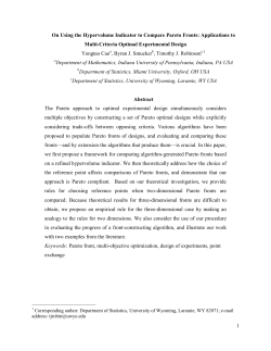 1 On Using the Hypervolume Indicator to Compare Pareto Fronts